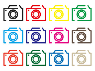 カメラアイコン　セット　撮影　イラスト