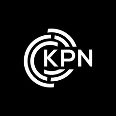 KPN letter logo design on black background. KPN creative initials letter logo concept. KPN letter design.