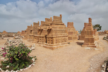 Fototapeta premium Chaukhandi vintage tombs close Karachi in Pakistan