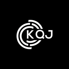 KQJ letter logo design on black background. KQJ creative initials letter logo concept. KQJ letter design.