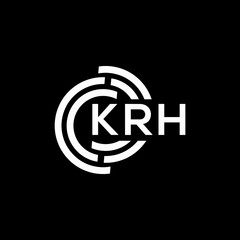 KRH letter logo design on black background. KRH creative initials letter logo concept. KRH letter design.