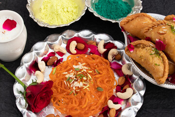 Holi Food Theme - Indian Mithai Jalebi Ghewar Known As Jilapi, Jilebi, Jilipi, Zulbia, Jerry,...