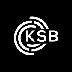 KSB letter logo design on black background. KSB creative initials letter logo concept. KSB letter design.