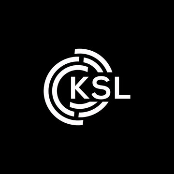 KSL letter logo design on black background. KSL creative initials letter logo concept. KSL letter design.