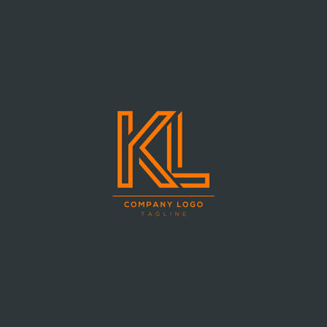 Alphabet letter icon logo KL