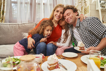 Portrait of parents and children having fun