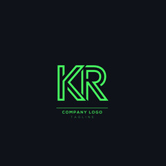 Alphabet letter icon logo KR