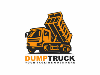 Dump truck logo design vector © sadajiwa