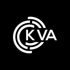 KVA letter logo design on black background. KVA creative initials letter logo concept. KVA letter design.