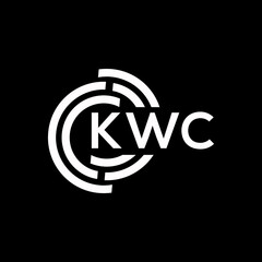 KWC letter logo design on black background. KWC creative initials letter logo concept. KWC letter design.