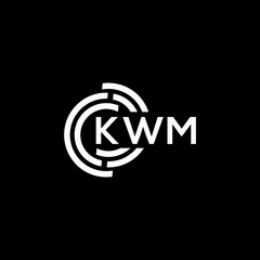 KWM letter logo design on black background. KWM creative initials letter logo concept. KWM letter design.