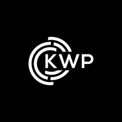 Fototapeta na wymiar KWP letter logo design on black background. KWP creative initials letter logo concept. KWP letter design.