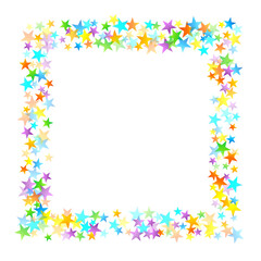 Rainbow Festive Confetti. Carnival Star Falling.