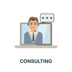 Consulting flat icon. Colored element sign from recruitment collection. Flat Consulting icon sign for web design, infographics and more.