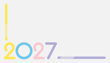 2027 Happy New Year in golden design, Holiday greeting card design.