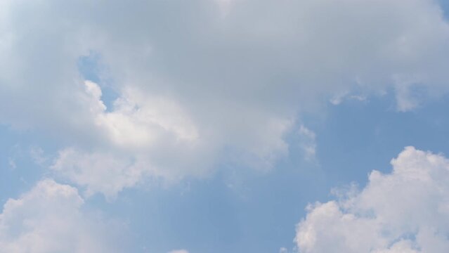 Timelapse of beautiful blue sky and white cloud with 4k resolution. The environment in the natural world.