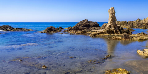 El Dedo Reef, Cabo de Gata-Níjar Natural Park, UNESCO Biosphere Reserve, Hot Desert Climate Region, Almería, Andalucía, Spain, Europe