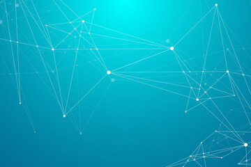 Fototapeta premium Global network connections with points and lines. Wireframe background. Abstract connection structure. Polygonal space background, illustration