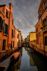 Venice Italy. November 20 2021. Panoramic view of old buildings in venice italy