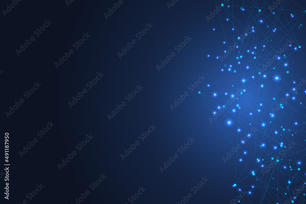 Aufkleber geometric connected background lines and dots. simple technology abstract graphic background design,