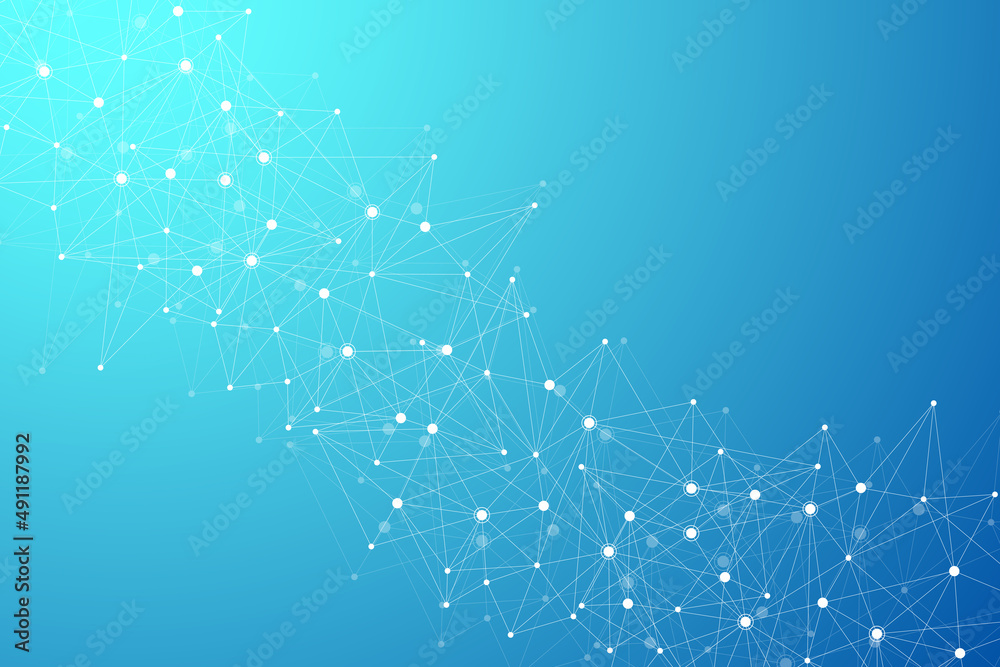 Aufkleber geometric connected background lines and dots. simple technology abstract graphic background design,