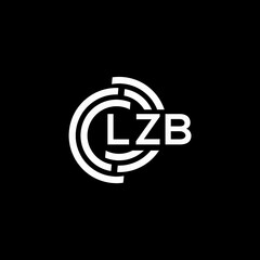 LZB letter logo design on black background. LZB creative initials letter logo concept. LZB letter design.
