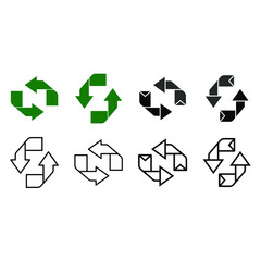 Recycle icon vector set. Best recycle symbol. Isolated on a blank background. Can be edited and changed colors.