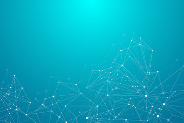 Global network connections with points and lines. Wireframe background. Abstract connection structure. Polygonal space background, illustration