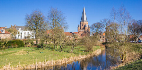 Panorama of the historic city gate in hanseatic city Zutphen, Netherlands