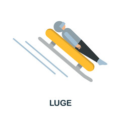 Luge flat icon. Colored element sign from winter sport collection. Flat Luge icon sign for web design, infographics and more.