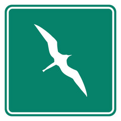 Fregattvogel und Schild