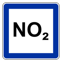 Stickstoffdioxid und Schild
