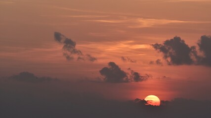 sunset in the mountains, kuta beach, bali