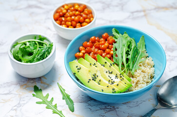 Quinoa roasted chickpeas Buddha bowl