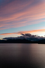 sunset over the lake