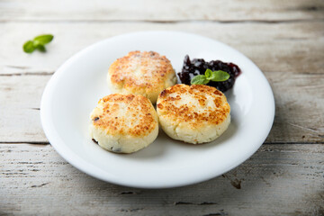 Traditional homemade cottage cheese cakes