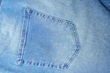 Vintage jeans with drawstring isolated on white background