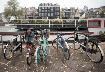 Naklejka premium Netherlands. Travel concept. Ecologic transportation in the city. Holland.