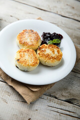 Traditional homemade cottage cheese cakes