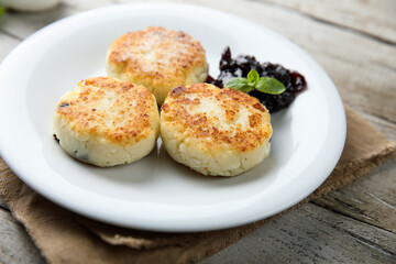 Traditional homemade cottage cheese cakes
