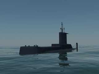 submarino Kri Nanggala  en inmersiòn y en superficie