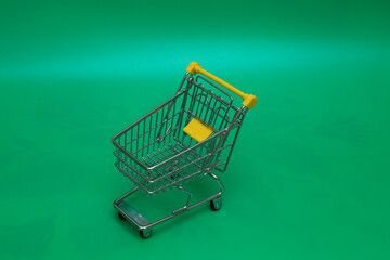 Shopping cart on green screen