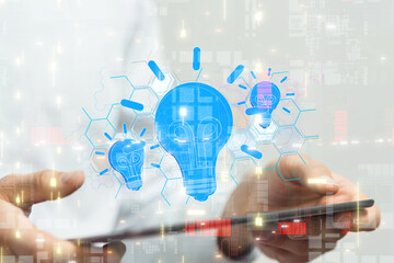 Neural network 3D illustration. Big data and cybersecurity