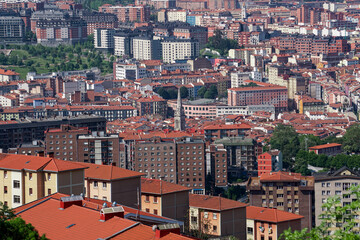 Fototapeta premium cityscape from Bilbao city, Spain travel destination