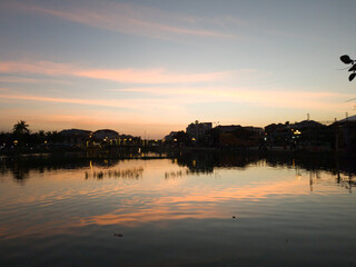 sunset over the river