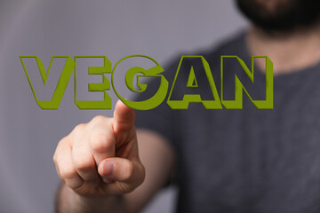 Organic food word. Fresh eco vegetarian products - vegan