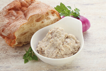 Jewish traditional cuisine herring mousse Forsmak