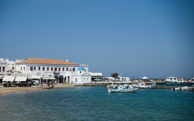 Sightings of Mykonos Island in Greece are of vivid whitewashed houses waterfront bar and restaurant area known as Little Venice