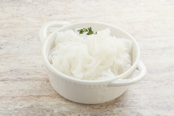 Glass asian noodles in the bowl