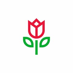 Rose flower logo vector icon illustration